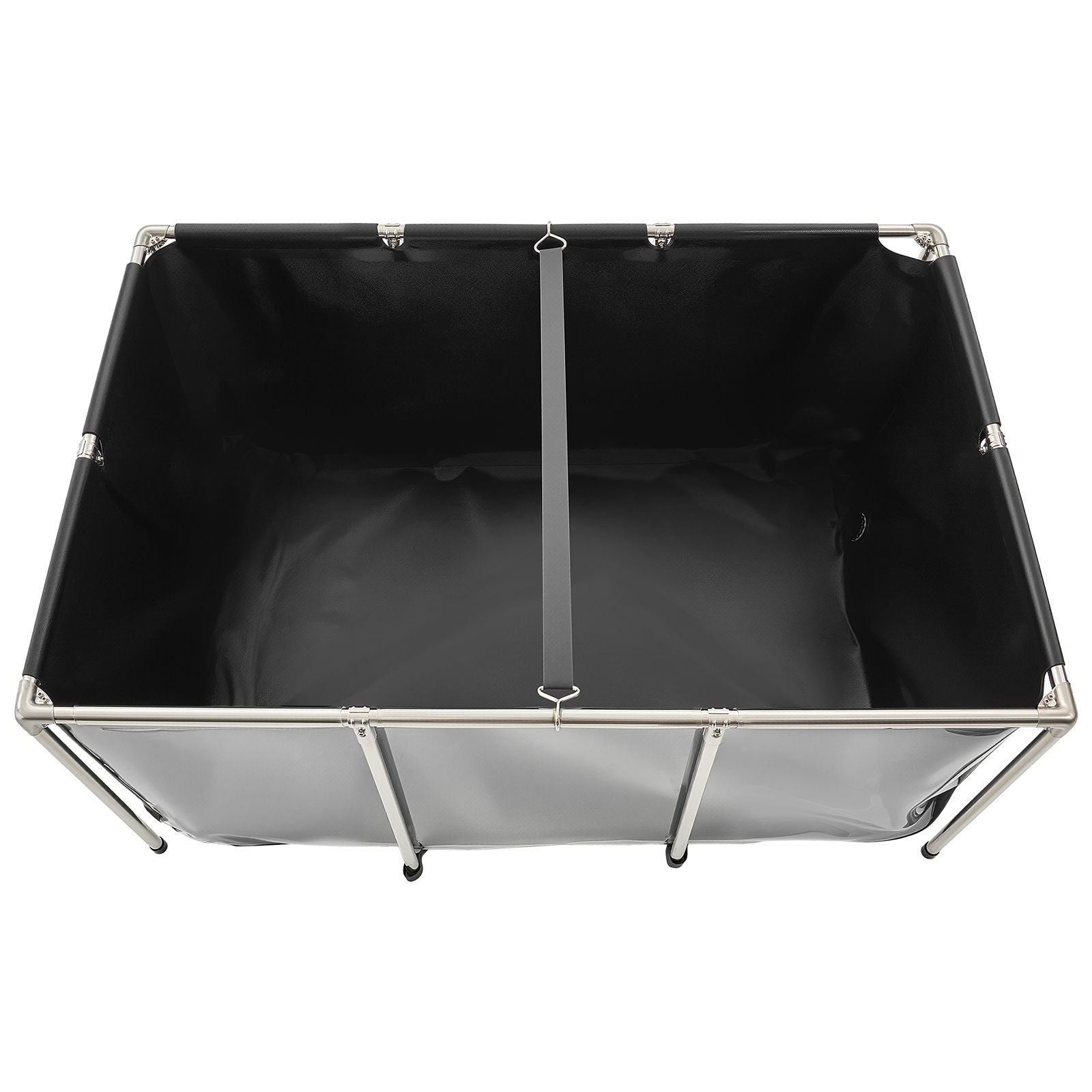 canvas fish pond, 270 gal above ground fish pond, pvc koi tank with clear viewing panel, rectangular goldfish tank with stainless steel frame & drain valve, for breeding koi, irrigation(black)