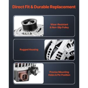 car alternator 11032, fit for toyota highlander v6 3.3l 2004 2007, sienna 2004 2006, lexus rx330 3.3l 2004 2006, automotive replacement alternator 27060 0a100, 27060 0a130, al3315x, 400 52140r