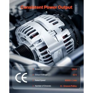 car alternator 11185, fit for chevrolet impala ls, lt 3.5l 2006 2011, impala ltz 3.9l 2009 2010, monte carlo v6 2006 2007, automotive replacement alternator 0124425102, 0124425032, 10335497