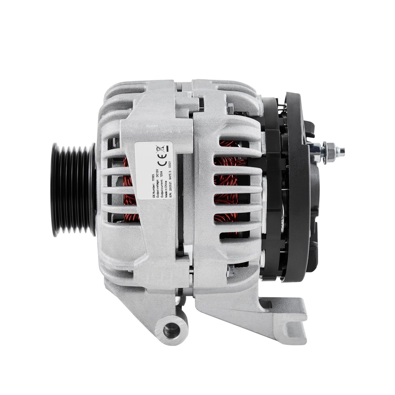 car alternator 11185, fit for chevrolet impala ls, lt 3.5l 2006 2011, impala ltz 3.9l 2009 2010, monte carlo v6 2006 2007, automotive replacement alternator 0124425102, 0124425032, 10335497