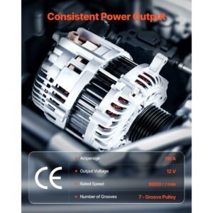 car alternator 11999, compatible with honda accord l4 2.4l 2013 2017, automotive replacement alternator with aluminum housing and pure copper round coil, 31100 5a2 a02, ahga88, 14489, a5tl0581zc