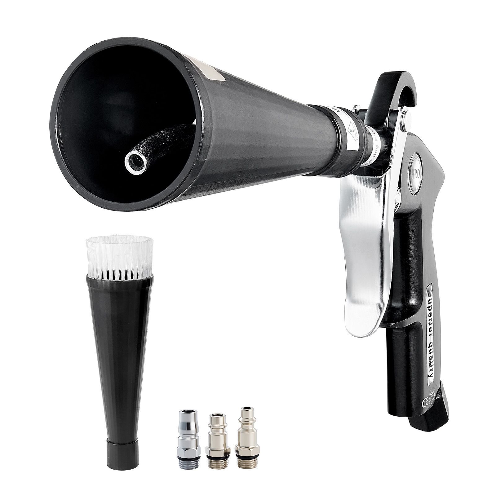 car cleaning gun, 6 9.2 bar high pressure air blow gun with 2 set nozzles, 360° rotating nozzle for complete cleaning, quickly blasts dirt and dust from surface, work with 1/4 npt air compressor