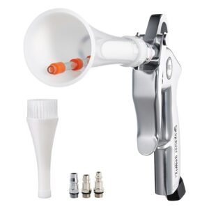 Car Cleaning Gun, 6-9.2 Bar High-Pressure Air Blow Gun with 2 Set Nozzles, 360° Rotating Nozzle for Thorough Cleaning, Quickly Blasts Dirt and Dust from Surface, Work with 1/4 NPT Air Compressor