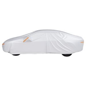 car cover, car cover waterproof for toyota camry mid size sedan, custom fit all weather sun rain wind frost dust snow protection full exterior covers with door zipper and cotton lining, silver