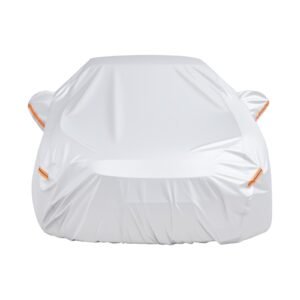 car cover, car cover waterproof for toyota camry mid size sedan, custom fit all weather sun rain wind frost dust snow protection full exterior covers with door zipper and cotton lining, silver