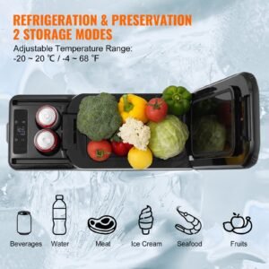car refrigerator, 12 volt car armrest refrigerator fridge, 15 l single zone portable freezer, 4 68 f adjustable range, 12/24v dc and 100 240v ac compressor cooler for outdoor, camping