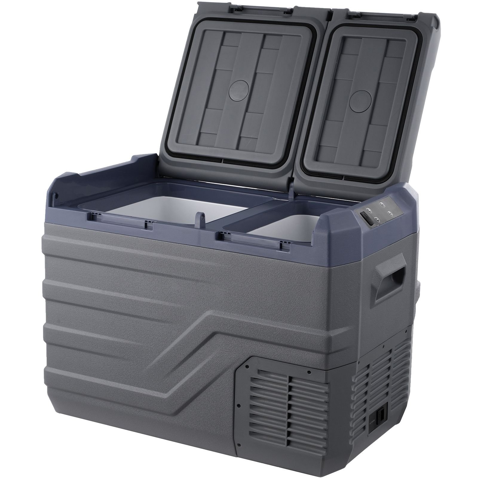 car refrigerator, 12 volt car refrigerator fridge, 32 l dual zone portable freezer, 4 68 f adjustable range, 12/24v dc and 100 240v ac compressor cooler for outdoor, camping, rv
