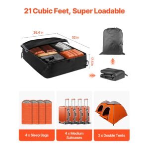 car rooftop cargo carrier bag, 21 cubic feet cargo carrier for car roof, 100% waterproof 900d oxford cloth roof luggage bag for all vehicle with/without rack with lock, non slip mat, door hooks