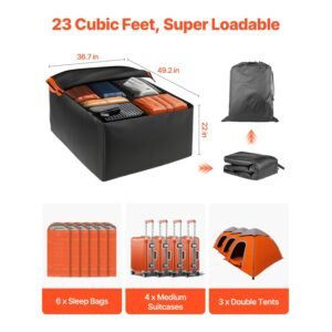 car rooftop cargo carrier bag, 23 cubic feet roof cargo carrier, heavy duty 840d pvc 100% waterproof car roof luggage bag for all vehicle with/without rack with lock, anti slip mat, 6 door hook