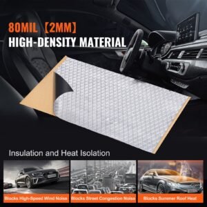 car sound deadening mat, 80 mil 36 sqft car sound dampening material, butyl automotive sound deadener, noise insulation and vibration dampening material for car