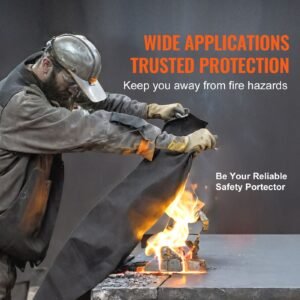 carbon felt welding blanket 4 pack, 37" x 36" flame retardant welding blanket, up to 1800 fahrenheit heat resistant blanket set, cuttable carbon fiber fire retardant insulation welding mat pad