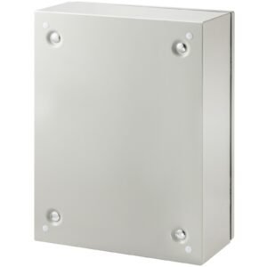 carbon steel electrical box, 16x12x6 inches, hinged cover, ip66 waterproof & dust resistant, suitable for outdoor use, includes mounting plate