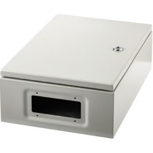 carbon steel electrical box, 16x12x6 inches, hinged cover, ip66 waterproof & dust resistant, suitable for outdoor use, includes mounting plate