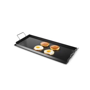 carbon steel griddle, 32x14 inch universal flat top rectangular plate, gas grill griddle for bbq grill, teppanyaki, portable family cookware with handle, for camping tailgating party
