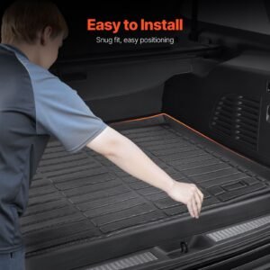 cargo mat compatible with chevrolet suburban & gmc yukon xl 2015 2020, precise fit trunk mat for suvs, tpe trunk protector replacement, black (1pcs)