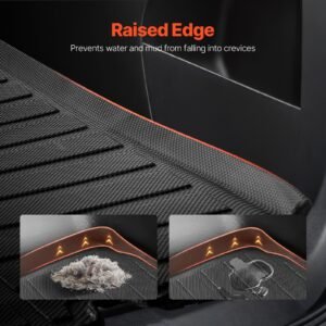 cargo mat compatible with ford edge 2015 2024 & ford edge st 2020 2024, precise fit trunk mat for suvs, tpe trunk protector replacement, black (1pcs)
