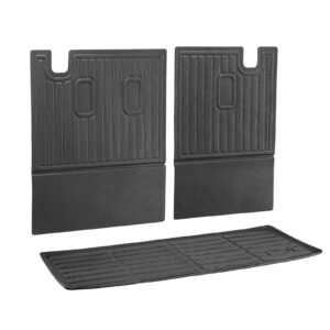 cargo mats compatible with 2016 2022 & 2023 2024 honda pilot, custom fit tpe cargo liner set for suvs, trunk and back seat protector replacement, black, trunk mat and backrest mats