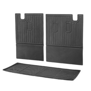 cargo mats compatible with 2016 2022 & 2023 2024 honda pilot, custom fit tpe cargo liner set for suvs, trunk and back seat protector replacement, black, trunk mat and backrest mats