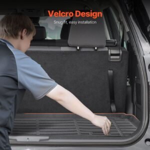 cargo mats compatible with toyota kluger & highlander 2020 2024, custom fit tpe cargo liner set for suvs, trunk and rear back seat protector replacement, trunk mat and backrest mats