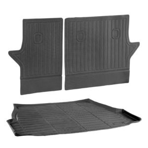 cargo mats compatible with toyota rav4 2019 2024, custom fit tpe cargo liner set for suvs, trunk and rear back seat protector replacement, black, trunk mat and backrest mats