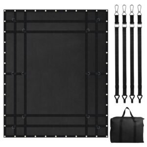 Cargo Net, 96 in x 81 in, Heavy Duty Truck Cargo Net for Truck Bed, 4 Adjustable Straps with Carabiners and Rubber Coated Hooks, Durable, Suitable for Pickup, Jeep, Truck, SUV, Boat (Black)