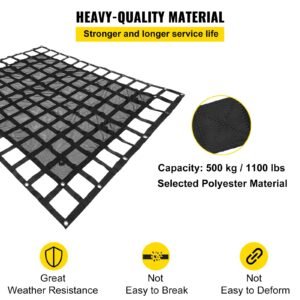 cargo net with mesh, 8' x 6.7' cargo net for pickup truck bed, heavy duty cargo nets with cam buckles & s hooks & cross strap, truck bed cargo net for trailer suv jeeps(96" x 80")
