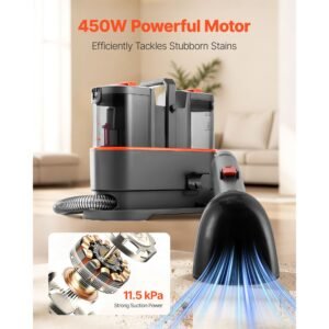 carpet cleaner machine, 50.72 oz clean water tank & 27.05 oz dirty water tank, portable upholstery shampooer, 11.5kpa handheld furniture extractor, spot and stain deep cleaner for rug couch car