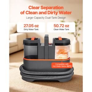 carpet cleaner machine, 50.72 oz clean water tank & 27.05 oz dirty water tank, portable upholstery shampooer, 11.5kpa handheld furniture extractor, spot and stain deep cleaner for rug couch car