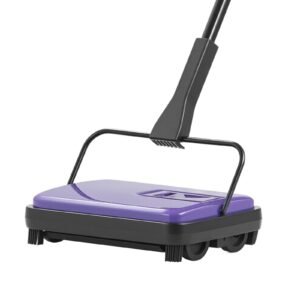 carpet sweeper manual, floor sweeper with 300 ml dustbin capacity easy to empty, 6.7 inch cleaning width for home office carpets pet hair dust, purple