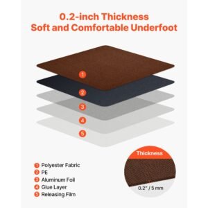 carpet tiles 24x24 inch, 20 pack peel and stick carpet square rug, self adhesive commercial floor soft padded for seamless cover 80sq.ft², easy diy replacement for living room office,dark brown