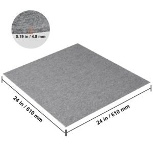 Carpet Tiles Peel and Stick, 24' x 24' Squares Self Adhesive Carpet Floor Tile, Soft Padded Carpet Tiles, Easy Install DIY for Bedroom Living Room Indoor Outdoor (9Tiles, Light Gray)