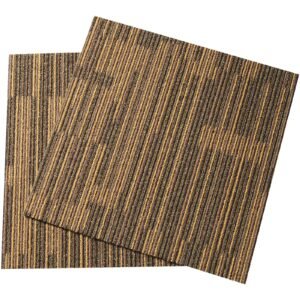 Carpet Tiles Reusable, 20"x 20"Carpet Squares With Padding Attached, Soft Padded Carpet Tiles, Easy Install DIY for Bedroom Living Room (12Tiles, Mixed Brown)