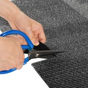 carpet tiles reusable, 24"x 24"carpet squares with padding attached, soft padded carpet tiles, easy install diy for bedroom living room (24tiles, mixed gray)