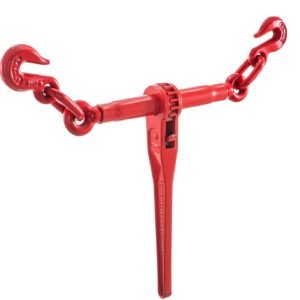 carpeta de cadena 5/16 3/8, carpeta de carga con trinquete de capacidad de 6600 libras, carpeta de palanca de trinquete con ganchos g70, longitud ajustable, carpeta de cadena de trinquete para a