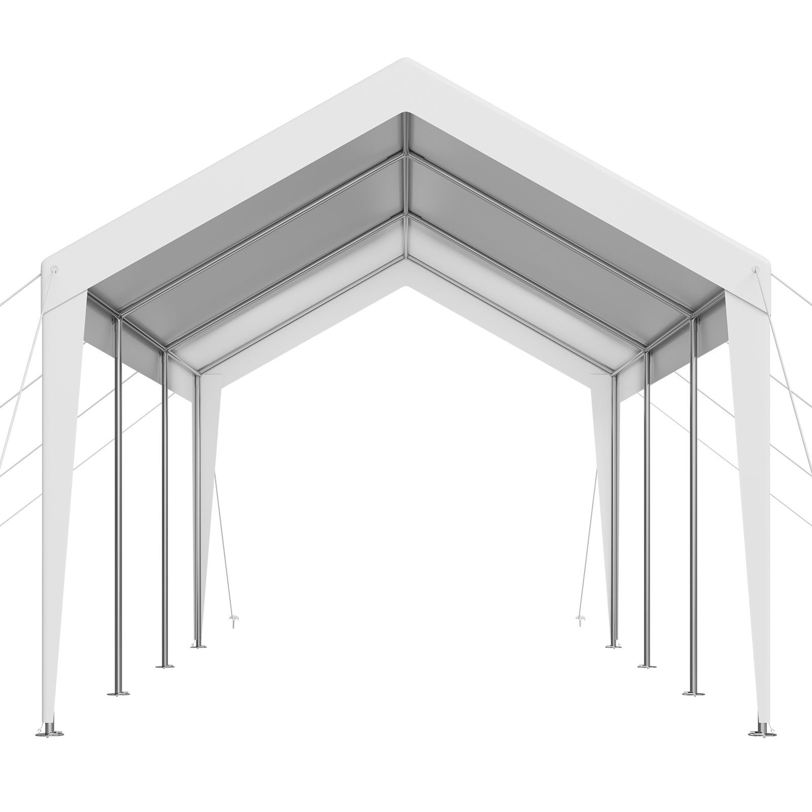 carport, 10 x 20 ft outdoor car canopy, potable carport, heavy duty galvanized car shelter, uv resistant & water resistant, all season protection, storage shed for boat motorcycle white