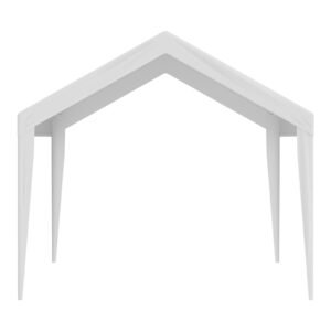 carport replacement canopy cover 10 x 20 ft, garage top tent shelter tarp heavy duty waterproof & uv protected, easy installation with ball bungees,white (only top cover, frame not include)