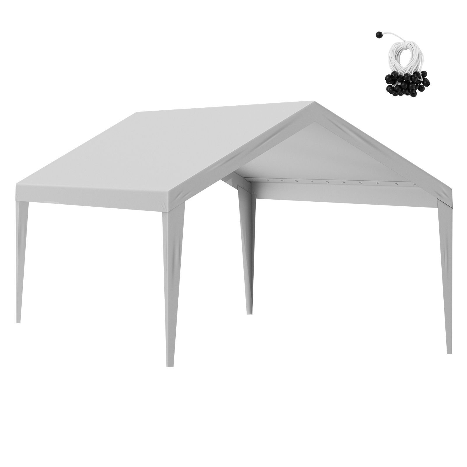 carport replacement canopy cover 12 x 20 ft, garage top tent shelter tarp heavy duty waterproof & uv protected, easy installation with ball bungees,grey (only top cover, frame not include)