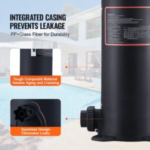 cartridge pool filter, 50sq. ft filter area inground pool filter, above ground swimming pool filtration filter system with upgrade filter &leak proof casing, for hot tubs, spa, inflatable pool
