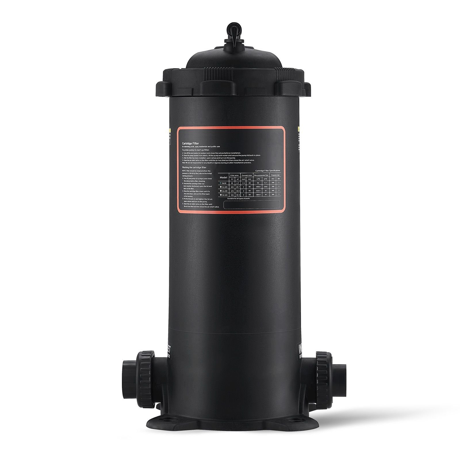cartridge pool filter, 50sq. ft filter area inground pool filter, above ground swimming pool filtration filter system with upgrade filter &leak proof casing, for hot tubs, spa, inflatable pool