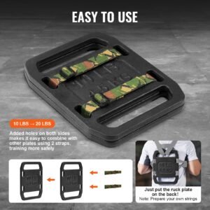 cast iron ruck weights, 10lb pair ruck plate, weighted weights for rucking, adjustable ruck plate with straps, for rucking, swings, squat, strength training, weightlifting, fitness workout