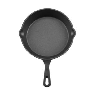 cast iron skillet, 3 piece frying pan set (6, 8, 10 in), heavy duty skillets with heat resistant handle, pre seasoned chef's pan, kitchen cookware, for oven, gas, electrical, induction, black