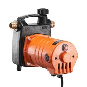 cast iron water transfer pump, 115v ac 1600 gph 1/2hp, portable electric utility pump with carbon brush, filter, brass connectors, for garden, rain barrel, pool, pond, hot tub, aquarium draining