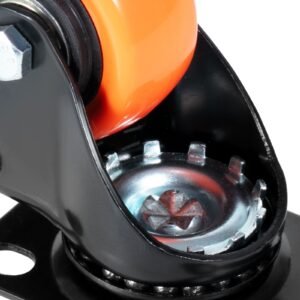 caster wheels, 2 inch swivel plate casters, set of 4, with security dual locking no noise pvc wheels, heavy duty 150 lbs load capacity per caster, non marking wheels for cart furniture workbench