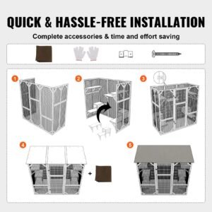 cat house outdoor, 7 tier large catio, cat enclosure with 5 platforms, 2 resting boxes & large front door, 71.2 x 34.6 x 66.5 inch