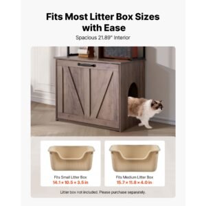 cat litter box enclosure furniture, 23.6 in hidden litter box cabinet with storage shelves, modern style, waterproof cat washroom side table cat house, fit most of litterbox, for living room