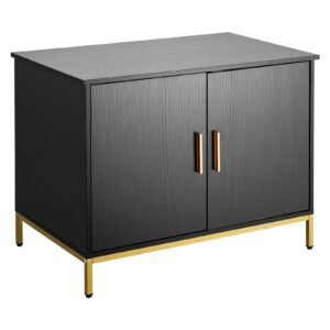 cat litter box enclosure furniture, 27.6 in hidden litter box cabinet with metal legs & handle, modern style cat washroom house end table, fit most of litterbox, for bedroom living room