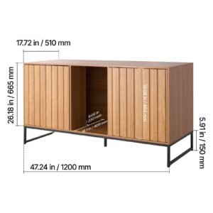 cat litter box enclosure furniture, 47.2 in hidden litter box cabinet with scratch pad & storage, waterproof cat washroom end table cat house, fit most of litterbox, for bedroom living room
