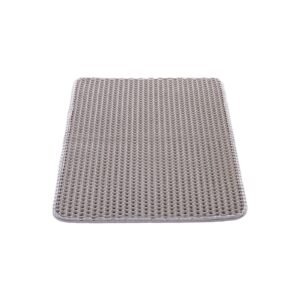 cat litter mat, 24 x 15 in, double layer litter box mat, non slip & urine proof litter trapping mats for indoor cats, honeycomb design, soft on paws, washable large kitty mats for floor