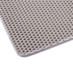 cat litter mat, 24 x 15 in, double layer litter box mat, non slip & urine proof litter trapping mats for indoor cats, honeycomb design, soft on paws, washable large kitty mats for floor
