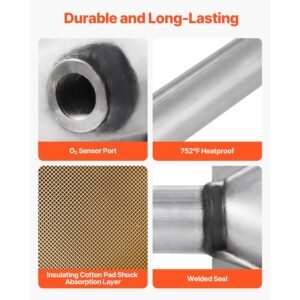 catalytic converter, 2 pack, compatible with 2004 2006 jeep wrangler 4.0l l6, front, rear, replacement oe 645174, stainless steel material high flow converter, for exhaust gas purification